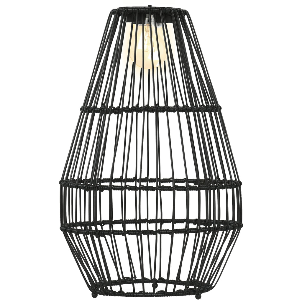 Außenleuchte, Gartenlampe, Solarbetrieb, 8h Leuchtdauer, Einschaltautomatik, Rattanoptik, 34 x 34 x 56 cm
