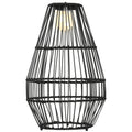 Außenleuchte, Gartenlampe, Solarbetrieb, 8h Leuchtdauer, Einschaltautomatik, Rattanoptik, 34 x 34 x 56 cm