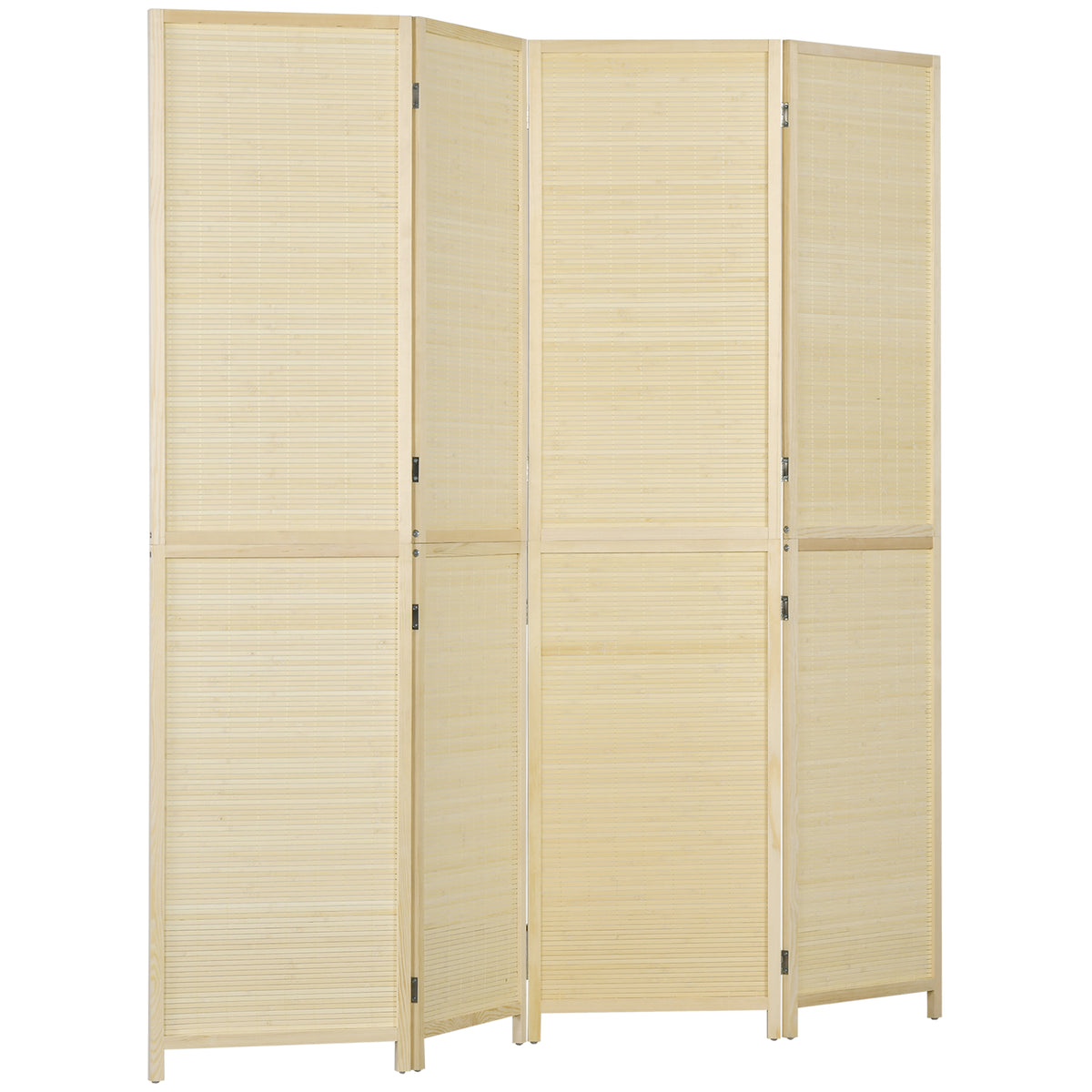 Room Divider, Freestanding Privacy Screen, 4 Panel Folding, 180 x 180cm, Natural