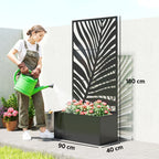 Hochbeet Pflanzkasten mit Sichtschutz Pflanzk¨¹bel Blumenkasten Metall, Gartenspalier 90 x 40 x 180 cm Schwarz