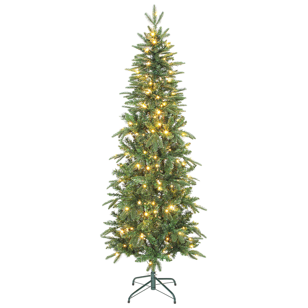 Weihnachtsbaum künstlich 180 cm Christbaum mit 605 dichten Zweigen, 200 warmweiß LED Indoor