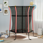 Kids Trampoline Mini Bouncer with Enclosure Safety Net For Ages 3-10 Years - Red