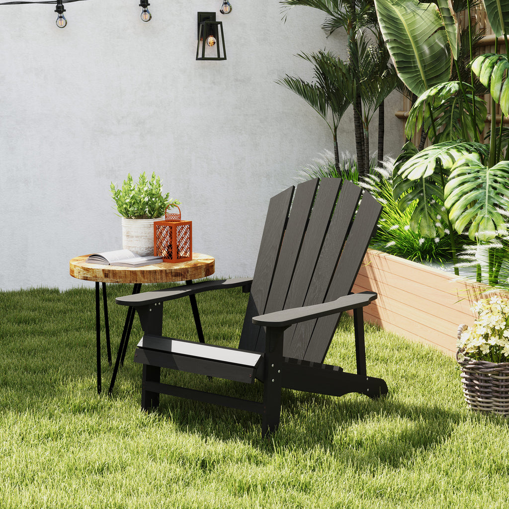 Adirondack Stuhl wetterfest Adirondack Chair aus Holz Outdoor Gartenstuhl mit Hoher Rückenlehne Armlehnen
