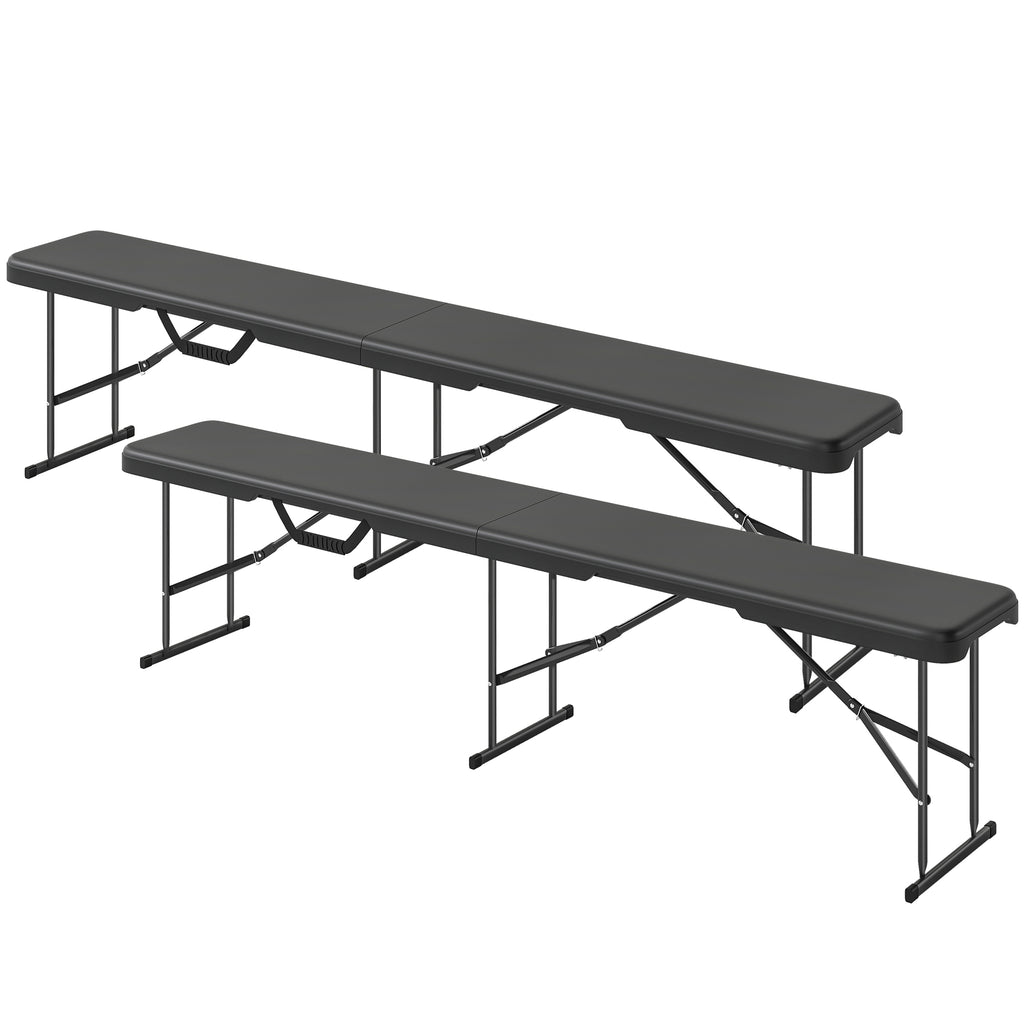 Campingbank, Kunststoff-Outdoor-Bank, 240 kg Belastbarkeit, Schwarz