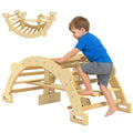 Montessori Kletterger¨¹st Indoor, 2 in 1 Kletterbogen aus Holz, f¨¹r Kinder 2-4 Jahre, 110x52x45 cm, Naturholz