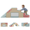 2-teiliges Schaumstoff Bausteine für Kleinkinder mit abnehmbaren Bezügen, Indoor-Kletter- und Krabbelspielset, Blau