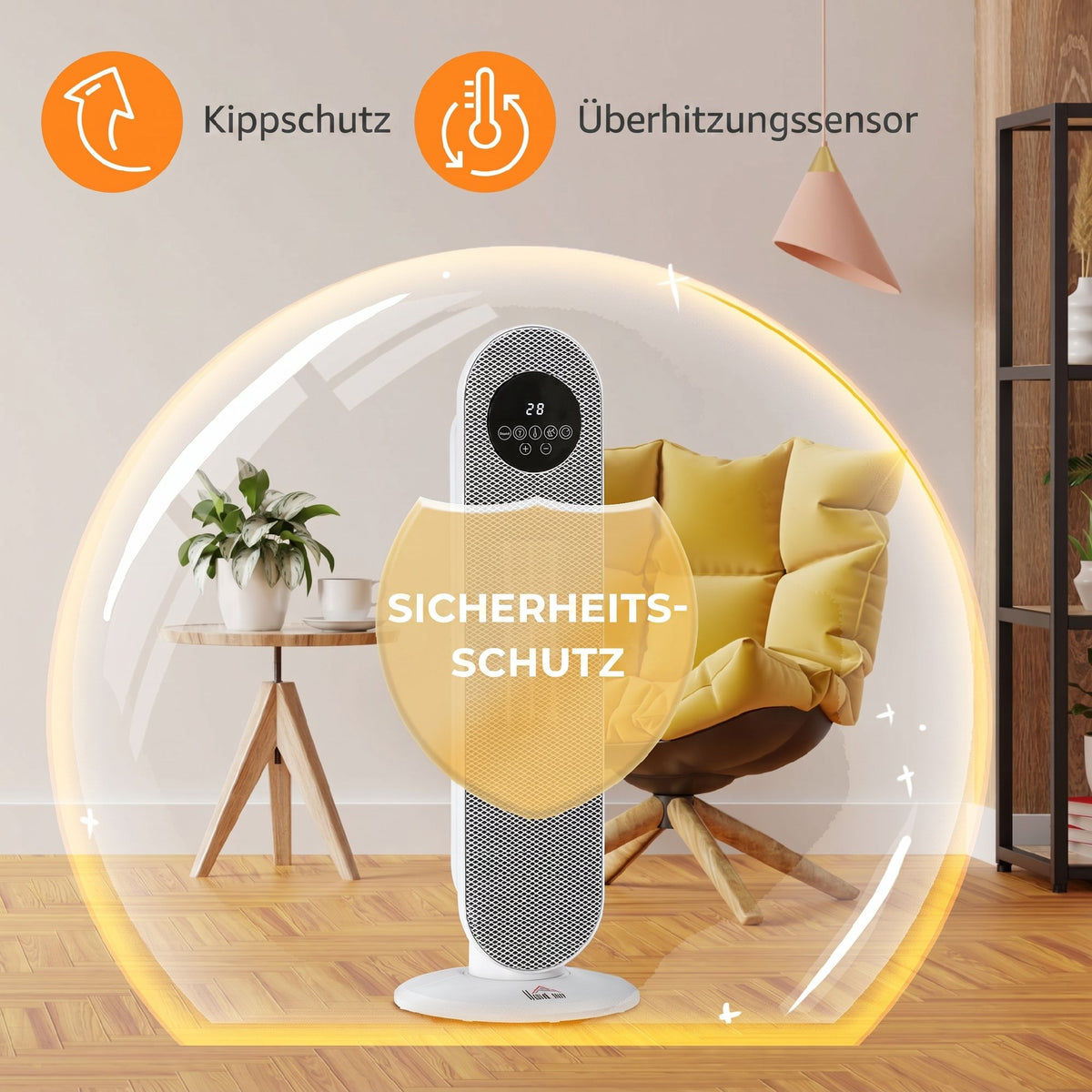 Heizlüfter 2000W Heizlüfter, PTC Keramik Elektrische Heizung mit Fernbedienung, Oszillation, 12h Timer