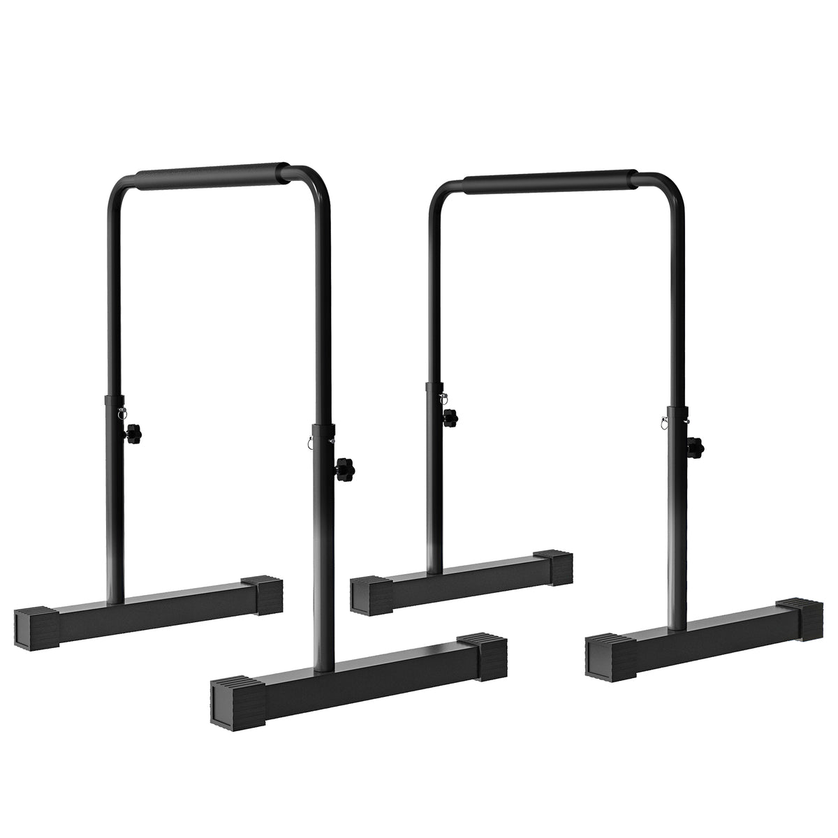 Dip-Station, h?henverstellbar 80-105 cm, leicht, rutschfest, bis 120 kg, Stahl, Schwarz