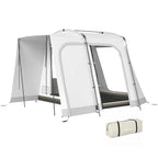 Heckzelt für 2-4 Personen, 320 x 280 x 205 cm 2 in 1 Autozelt wasserdicht Tunnelzelt mit 4 Türen Fenster Bodenplane