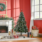  5FT Artificial Christmas Tree with Pine Cones, Holiday Home Xmas Decoration Automatic Open, Green