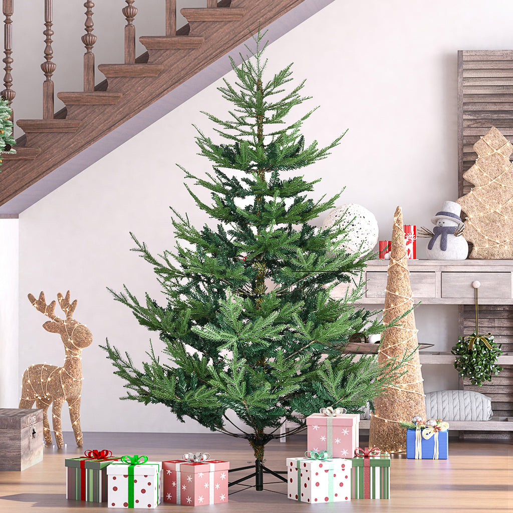 Künstlicher Weihnachtsbaum 180 cm Kieferbaum künstlich mit 795 Spitzen, klappbar Füße Stahlrahmen