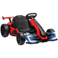 Go-Kart f¨¹r Kinder, Elektro-Kart mit Hupe und Musikfunktion, verstellbarer Sitz, bis 12 km/h, Kunststoff, Metall, Rot