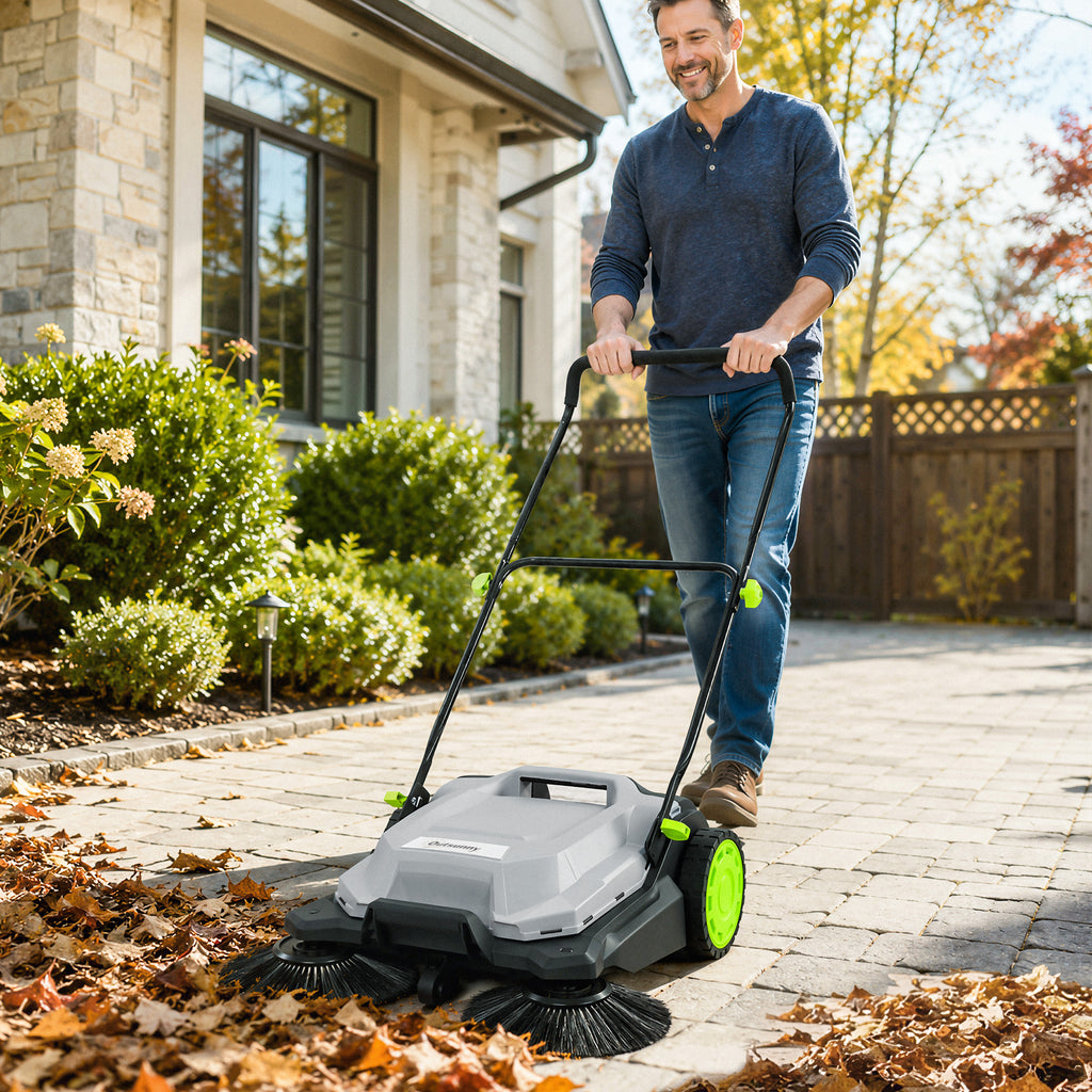 Kehrmaschine manuell 68 cm Kehrbreite 24 L Schmutzbehälter