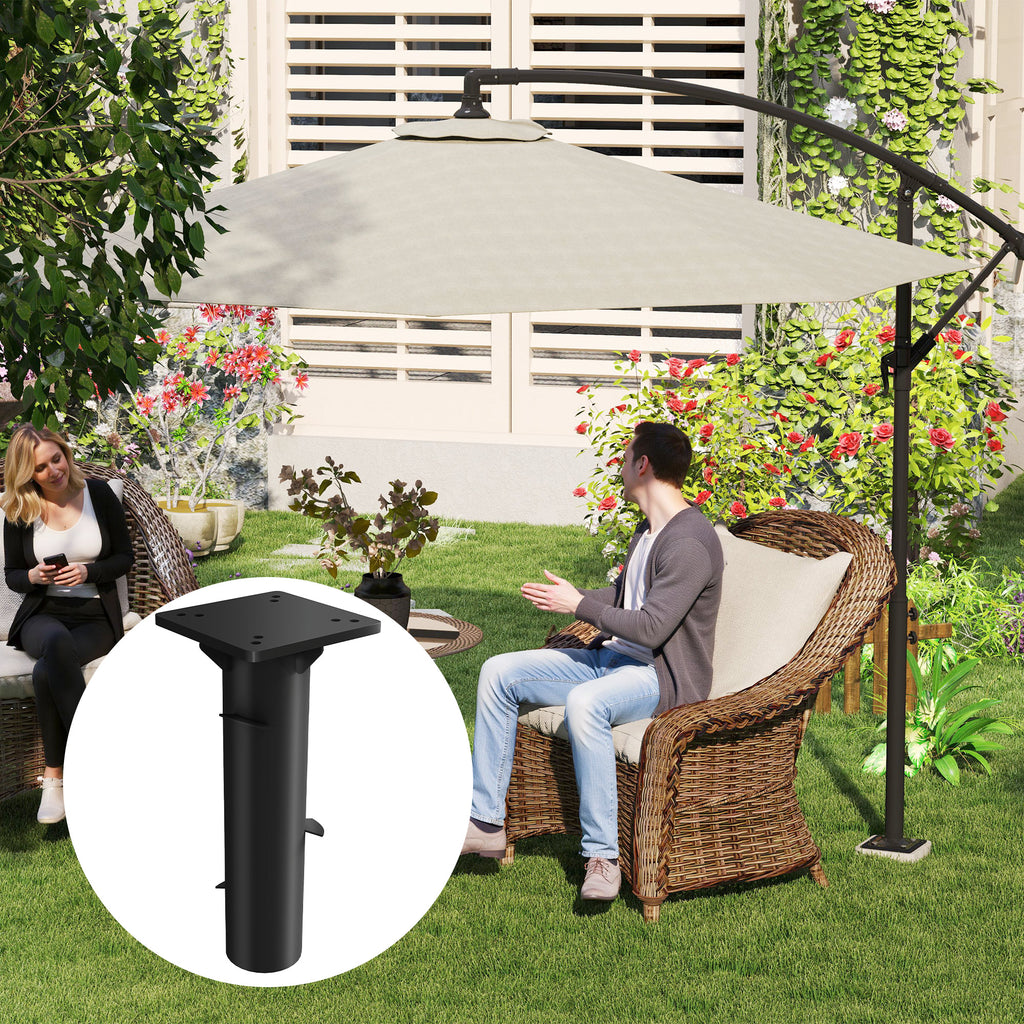 Schirmst?nder, Sonnenschirmbasis, Bodenhalter f¨¹r Sonnenschirme, feste Installation, Metall, Dunkelgrau