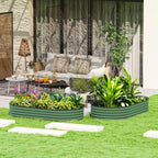 Set of Two 181 x 93cm Steel Planters - Green