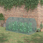 Pflanzenschutznetz, 2 aufrollbare Türen, Stahlrahmen, inkl. Tragetasche, dunkelgrün, 2,49 x 1,2 x 1,2m