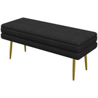 Sitzbank Polsterbank, mit Stauraum, Stahl, 100 cm x 37,5 cm x 42 cm, Schwarz