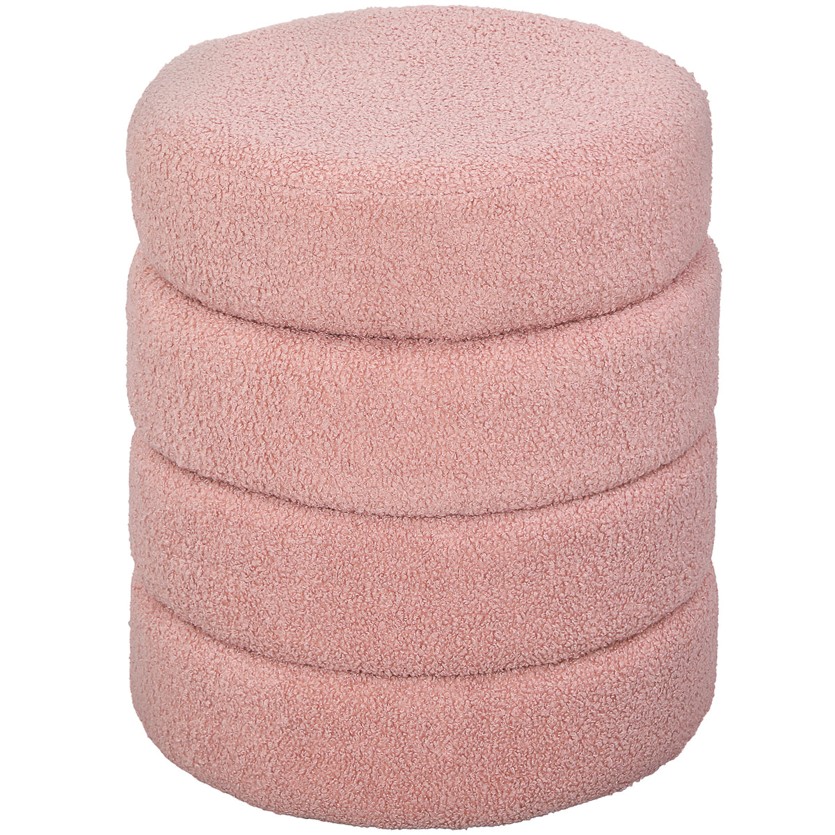 Hocker, rund, Teddyfleece, bis 120kg, ¦µ40x45H cm, Rosa