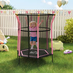 Kids Trampoline Mini Bouncer with Enclosure Safety Net For Ages 3-10 Years - Pink