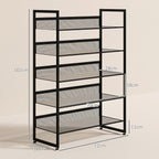 Schuhregal Schuhablage Schuhst?nder, 5 Regale, 72 cm x 30 cm x 102 cm, Schwarz