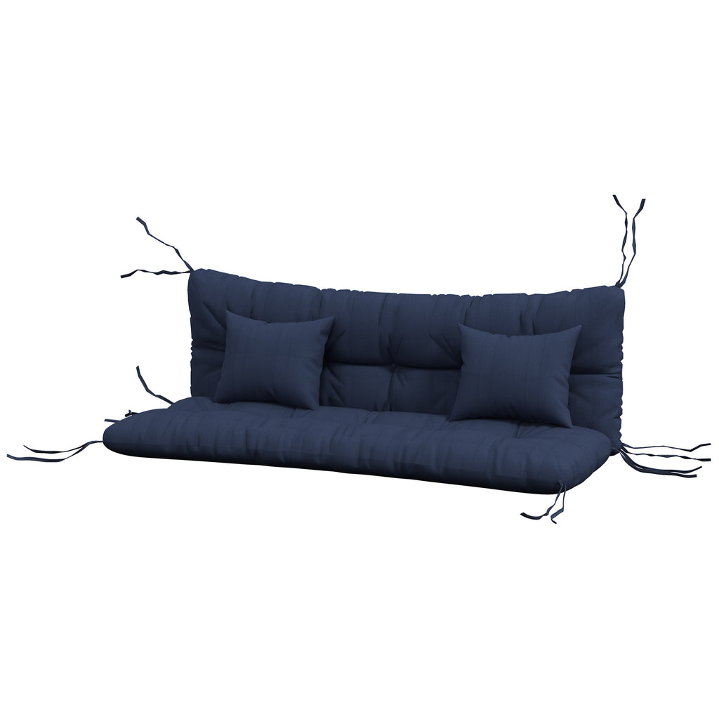 4er-Set Sitzkissen, 150x50 cm wasserabweisend Stuhlkissen mit Bindebänder, 10cm dick Marineblau
