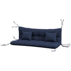 4er-Set Sitzkissen, 150x50 cm wasserabweisend Stuhlkissen mit Bindebänder, 10cm dick Marineblau