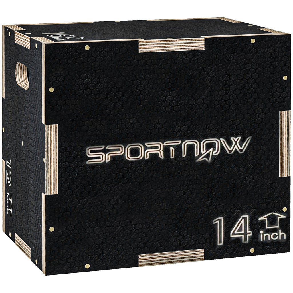 Multi-Faceted Jump Box, Wooden Step Up Box, for Home, Gym, Exercise, Black