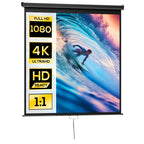 Beamer Leinwand 178 x 178 cm 99 Zoll 1:1 HD 4K Projektionsleinwand für Heimkino Büro-Präsentationen