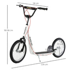 Scooter für Kinder Kinderroller Tretroller mit verstellbarem Lenker, großen Rädern und Handbremse Kickscooter 16 Zoll Cityroller für Jungen und Mädchen ab 5 Jahre Metall Weiß