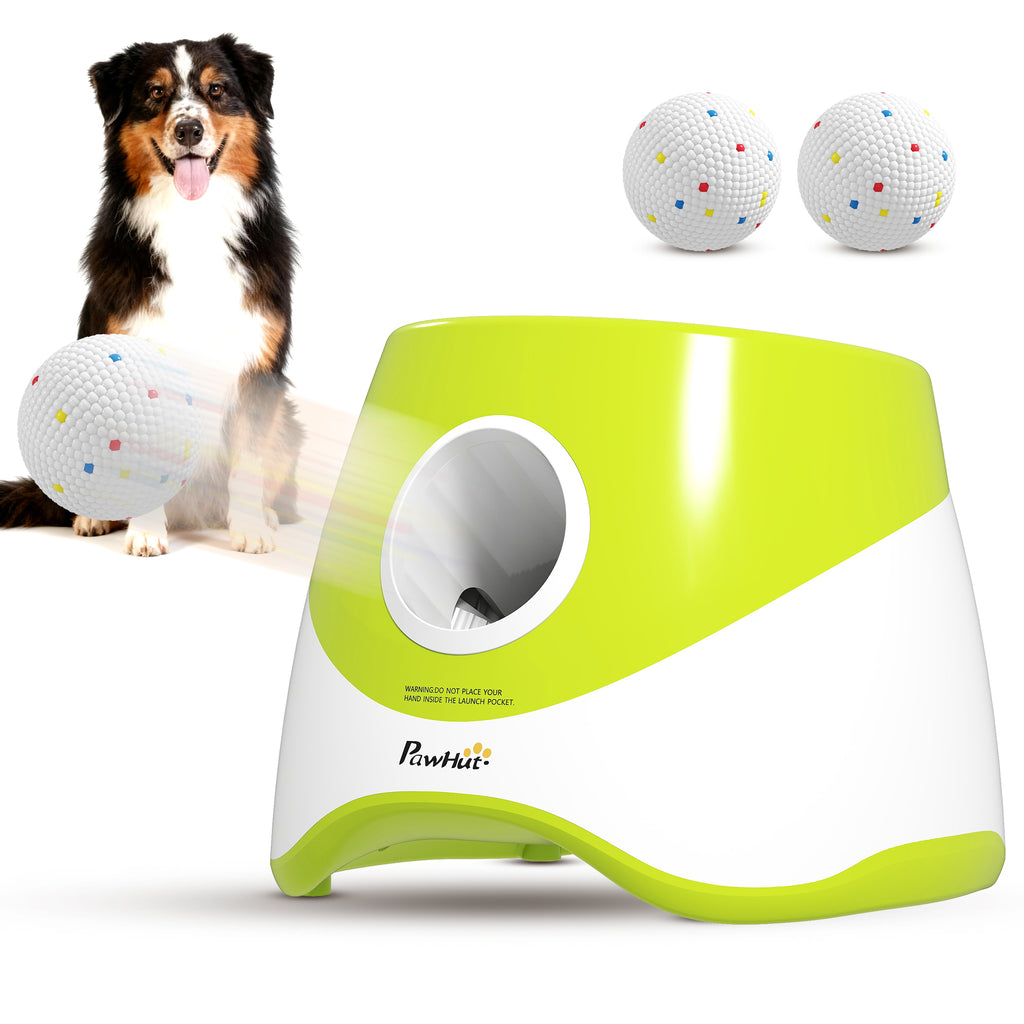 Automatischer Ballwerfer Interaktive Ballwurfmaschine mit 3 Bälle 3 Distanzen 6m/10 m/14m für kleine mittlere Hunde Grün