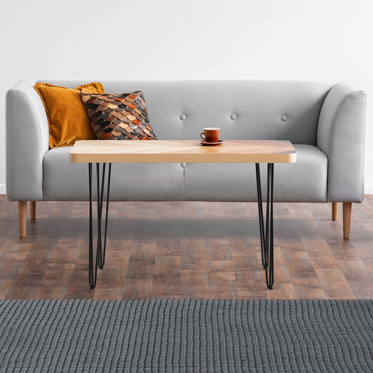 Tischbein-Set, 4 Stahl-Tischbeine, Gabel-Design, 40 kg belastbar, Schwarz