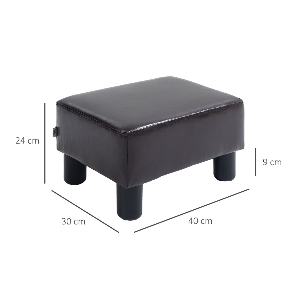 Hocker mit Stoffbezug in Kunstlederoptik, bis 110 kg, Kaffee, 40 x 30 x 24cm
