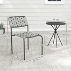 Polyrattan Gartenmöbel Set, Outdoor Lounge Balkonmöbel für 2 Personen, 3-teilig 2 Stühle, Tisch Grau