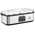 Joghurtbereiter Griechische Joghurtmaschine mit Deckel, 8 BPA-freier Glas-Innenbehälter à 180 ml, Joghurt Maker mit LCD Display Timer, für bis zu 1,4 Liter Joghurt 25 W Silber
