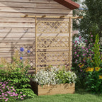Wooden Trellis Planter Box, Raised Garden Bed to Grow Vegetables, Herbs and Flowers, Natural Tone
