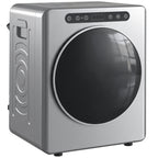 5kg Ablufttrockner, 1000W Kompakter freistehender Frontlader-Wäschetrockner mit Edelstahltrommel, Timer, Silber