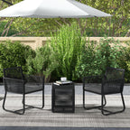3-teiliges Bistro-Set Balkon-Set Terrassen-Set, wetterbeständig, modernes Design, 53 cm x 57 cm x 77 cm, Schwarz + Grau