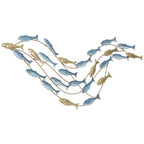 Wandkunst aus Metall, Fischdesign, rostbest?ndig, moderner Stil, elegant, Hellblau