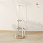 Compact Freestanding Coat Rack -  White/Oak