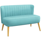 Sofa Retrodesign 2-Sitzer-Sofa, Holzbeine, 117 cm x 56,5 cm x 77 cm, Grün