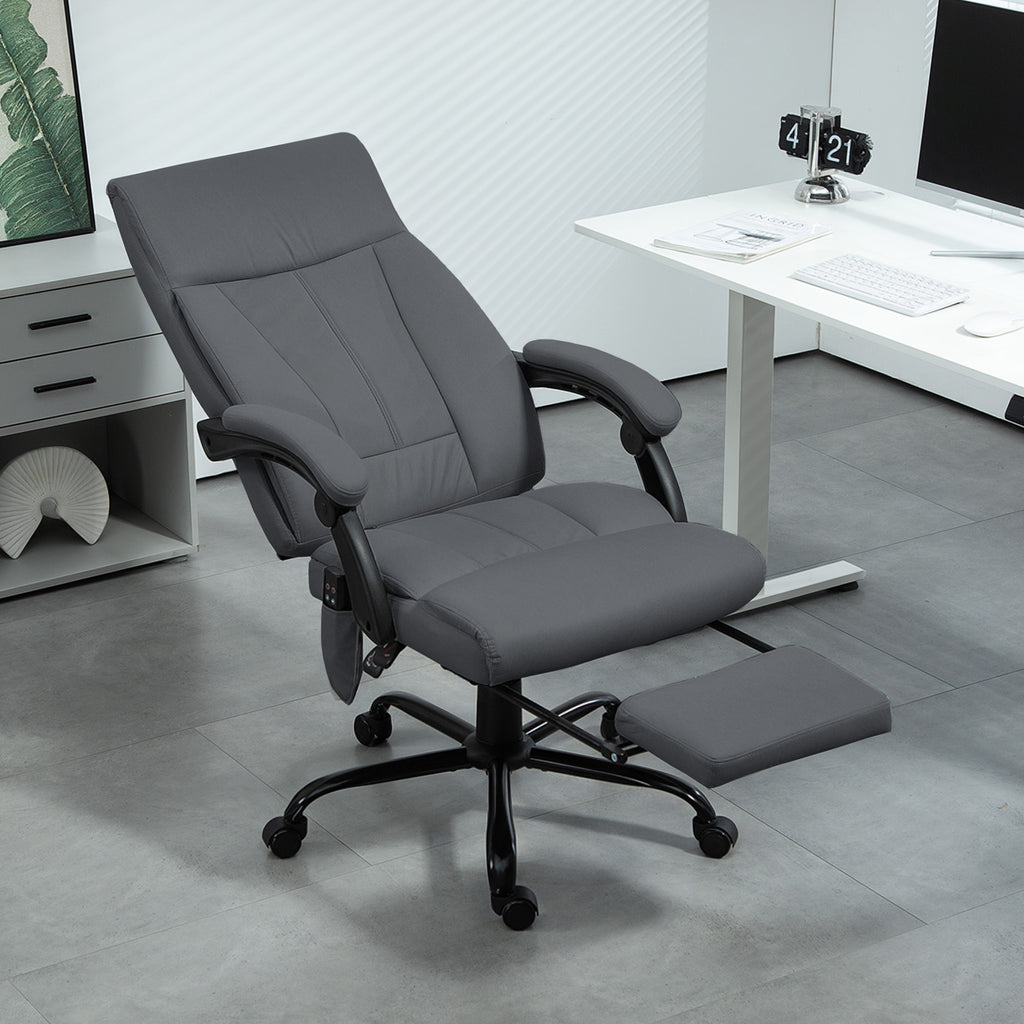 B¨¹rostuhl mit Massagefunktion & Heizfunktion, Fu?st¨¹tze, bis 120 kg, Dunkelgrau