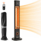 Infrarot Heizstrahler 2000W Carbonfaser Standheizstrahler mit Fernbedienung 8 Heizstufen Schutzhülle Timer Kippschutz