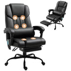 Bürostuhl Ergonomisch mit Massagefunktion Schreibtischstuhl mit Fußstütze, Hoher Rückenlehne, Lendenstütze Schwarz