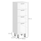 Badezimmerschrank, Badschrank, 4 Schubladen, Spanplatte, glatt, Wei?