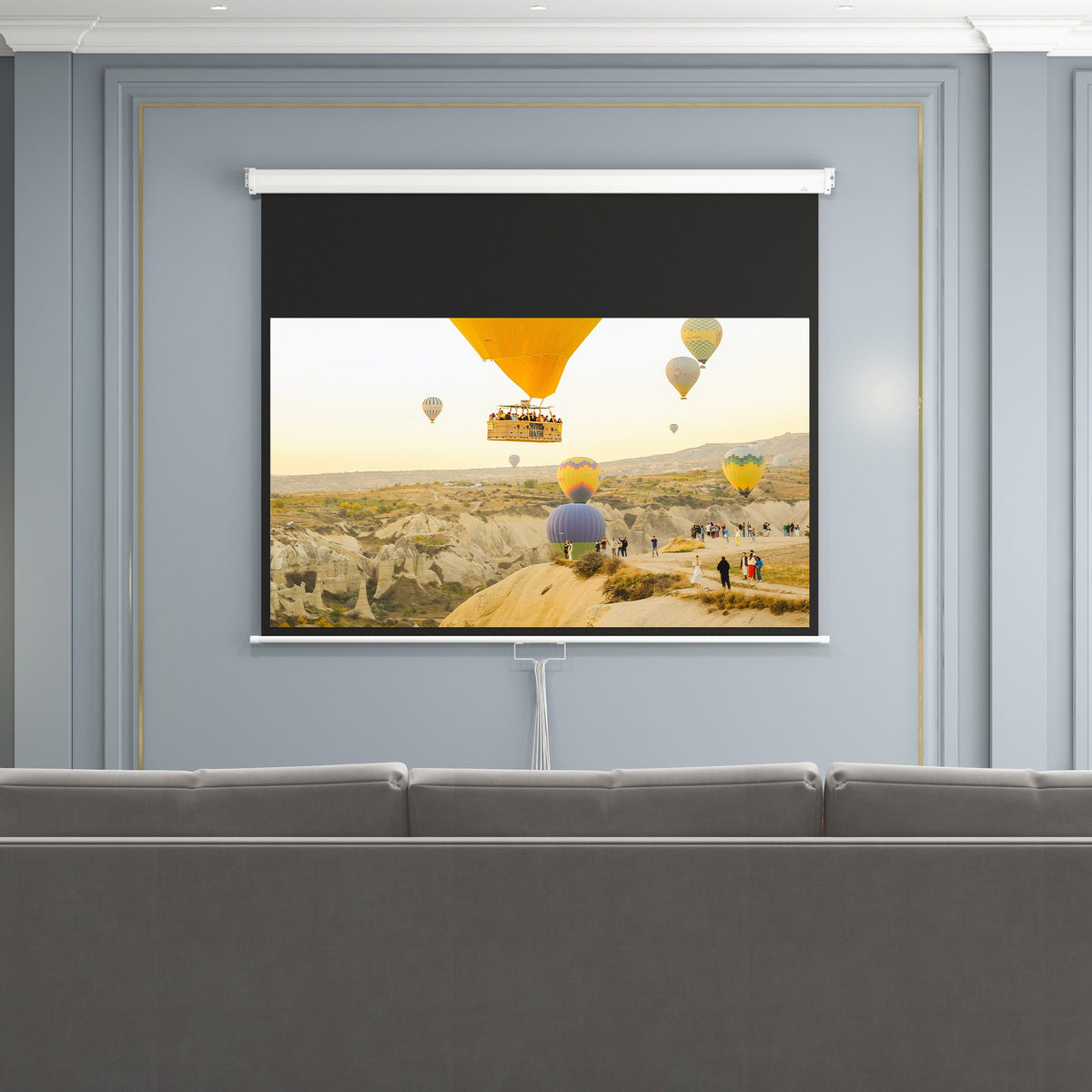 Beamer-Leinwand, inkl. St?nder, Wand- oder Deckenmontage, 16:9 Seitenverh?ltnis, 172x96 cm, Wei?