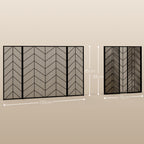 Funkenschutz für Kamine, eleganter Funkenfänger, faltbar, beschichtet, Schwarz, 135 x 85 cm