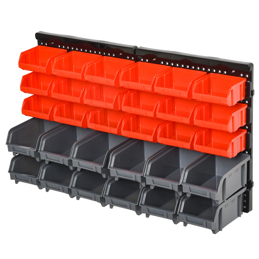 30 Cubbie On-Wall Storage Board Tool Screw Organiser Garage Workshop DIY Container w/ Screw Kit Tool Equipment Tidy