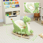 Schaukeltier, Dinosaurier-Schaukel, interaktive Tierger?usche, weiche F¨¹llung, Holzrahmen, 73 x 39 x 66 cm, Gr¨¹n
