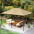 3 x 4m Gazebo Canopy Replacement Cover, Gazebo Roof Replacement (TOP COVER ONLY), Khaki