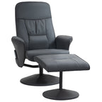 Massagesessel mit Fußhocker, Ergonomischer Stuhl mit 10 Vibrationspunkten, Kunstleder, 76 x 81 x 105 cm, Dunkelgrau